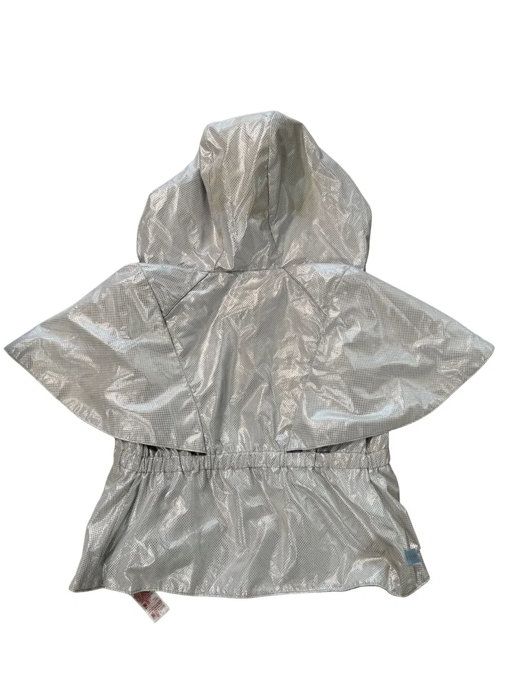 Disney Girls Silver Hooded Rain Cape with Blue Frozen Lining